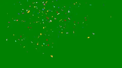 Green border screen bunch colorful confe lot green screen animated chromakey Video stock 314067994