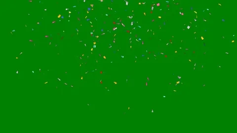 Green border screen bunch colorful confe lot green screen animated chromakey Stock Footage 314068001
