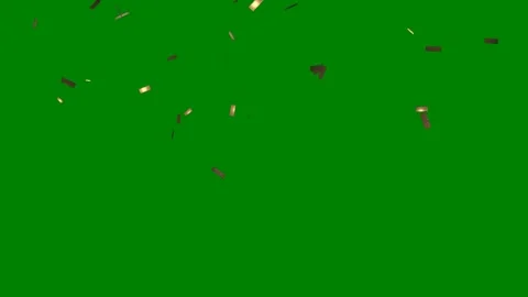 Green border screen clock bunch flowers many pieces paper scattered lot gold Video stock 314068079