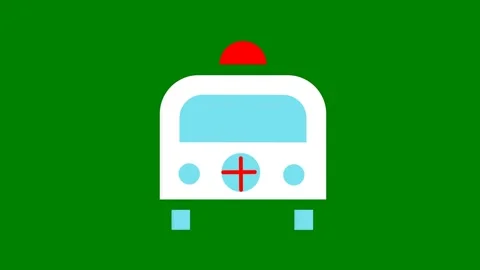 Green border screen door image bus red hat button icon green screen animated Stock Footage 314068091