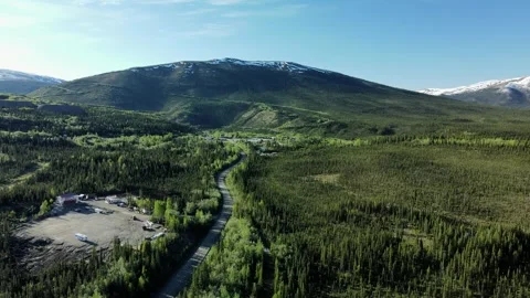 Green Boreal Forest amongst a Mining Town Stock Footage 289565832