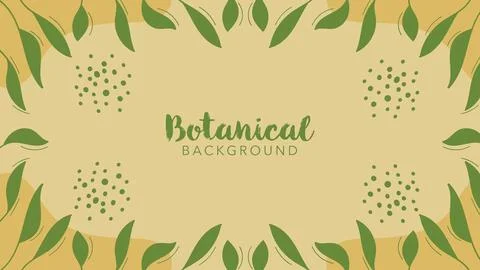 Green Botanical Background Banner with Frame of Leaves and Nature Elements... Illustrazione stock