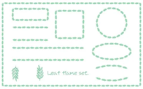 Green Botanical Leaf Frame Set Ilustração Stock