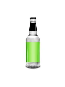 Green bottle of bear on white background Stock Photos