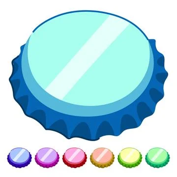 Green bottle cap for closing refreshing beverage drinks graphic Stock Illustration