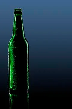 Green bottle with dark background Stock Photos