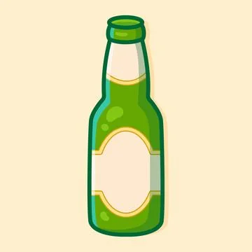 Green Bottle. Hand Vector Illustration Stock Illustration