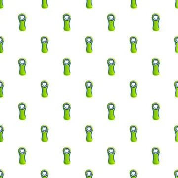 Green bottle opener kitchen tool seamless pattern Stock Illustration