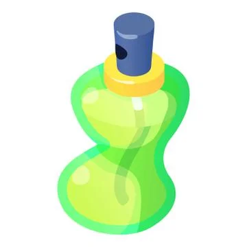 Green bottle perfume icon, isometric 3d style Stock-Illustration