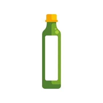 Green bottle with yellow cap and blank label Stock Illustration