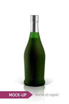 Green bottles of cognac Illustrazione stock