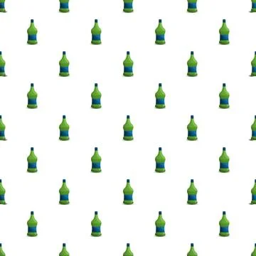 Green bottles pattern repeating seamless background illustration Stock Illustration