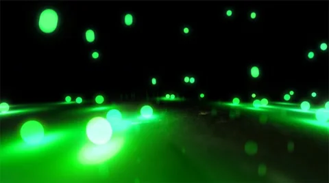 Green Bouncing light balls closeup Stock Footage 10729098