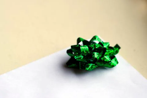 Green Bow on Gift Stock Photos