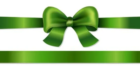 Green Bow Isolated Stock Illustration