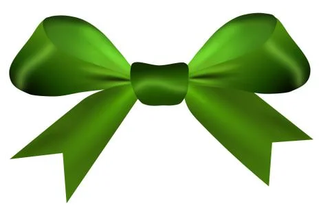 Green bow isolated on a white background Stock Illustration