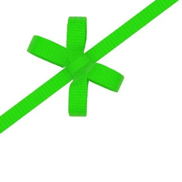 Green bow on a white background Illustrazione stock