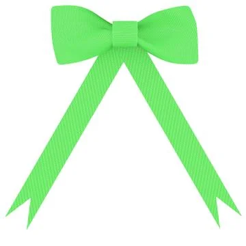 Green bow on a white background Stock Illustration