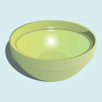 Green bowl with reflection Stock Illustration