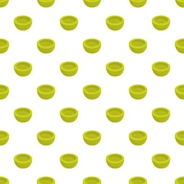 Green bowls pattern repeating on a white background Stock Illustration