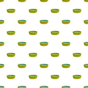 Green bowls with water repeating pattern tile Stock Illustration