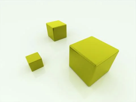 Green box concept on white background Ilustración de archivo