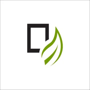 Green box logo vector design for organic food and drink and natural products Stock Illustration