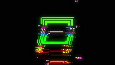 Green Boxes Glitched shape design motion graphic. Stock Footage 154540124