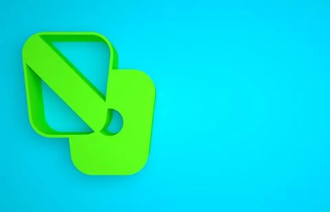 Green Boxing training paws icon isolated on blue background. Minimalism concept 스톡 일러스트