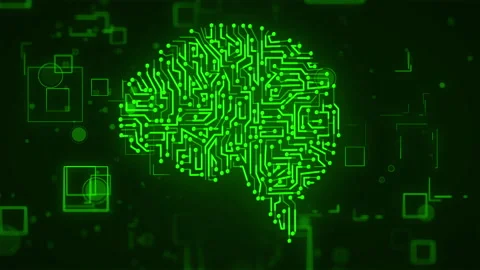 Green Brain and a Digital Scan Stock Footage 239009155