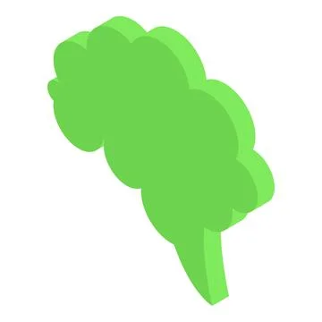 Green brain chat bubble representing thinking and ideas Illustrazione stock