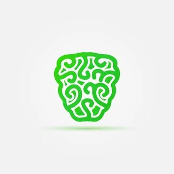 Green brain icon Stock Illustration