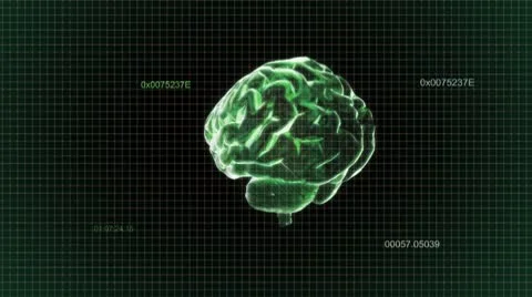 Green brain rotate with timecode Stock Footage 10788176