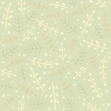 Green branches seamless pattern Stock Illustration