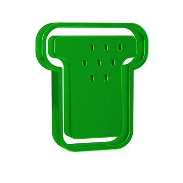 Green Bread toast for sandwich piece of roasted crouton icon isolated on tr.. イラスト素材