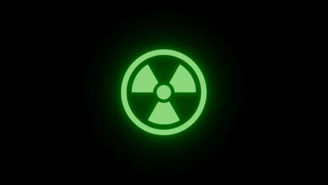Green breathing glow radiation icon sign... | Stock Video | Pond5
