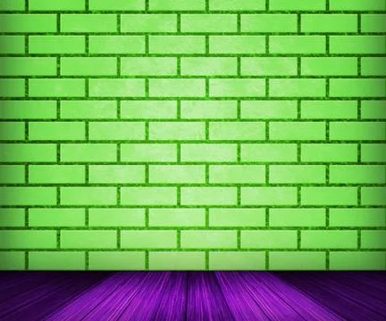 Green brick room backdrop Stock Illustration