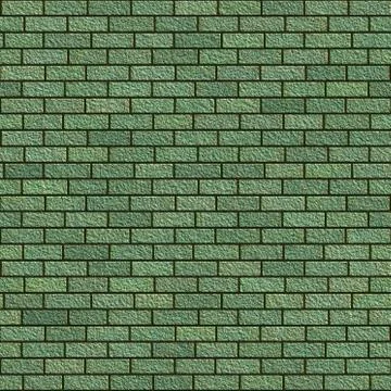 Green brick texture, seamless background. Stock Illustration