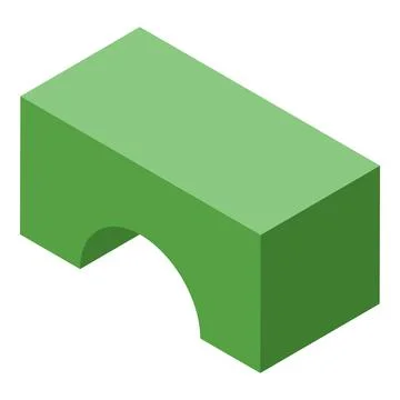 Green brick wall icon isometric vector. Shape education Ilustración de archivo
