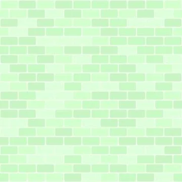 Green brick wall pattern. Seamless vector brick background Illustrazione stock