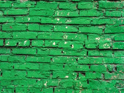 Green brick wall. Stock-Fotos