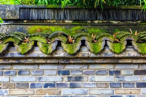 Green brick wall Stock Photos