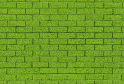 Green brick wall seamless background texture image Fotos Stock