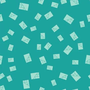 Green Bricks icon isolated seamless pattern on green background. Vector Stock Illustration