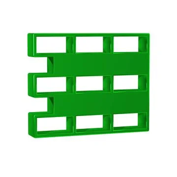 Green Bricks icon isolated on transparent background. Stock Illustration