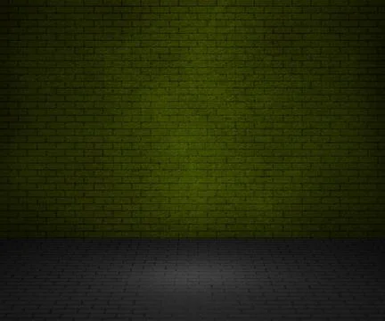 Green bricks interior background 스톡 일러스트