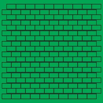 Green bricks Wall background texture Stock Illustration