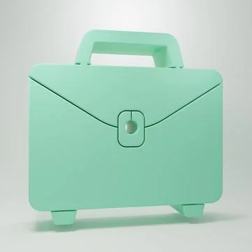 Green Briefcase icon isolated on grey background. Business case sign. Busin.. Stock Illustration