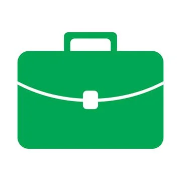 Green briefcase vector solid icon isolated on white background イラスト素材