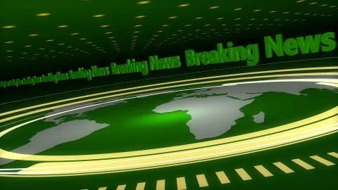 Green Broadcast Studio Background Stock Illustration